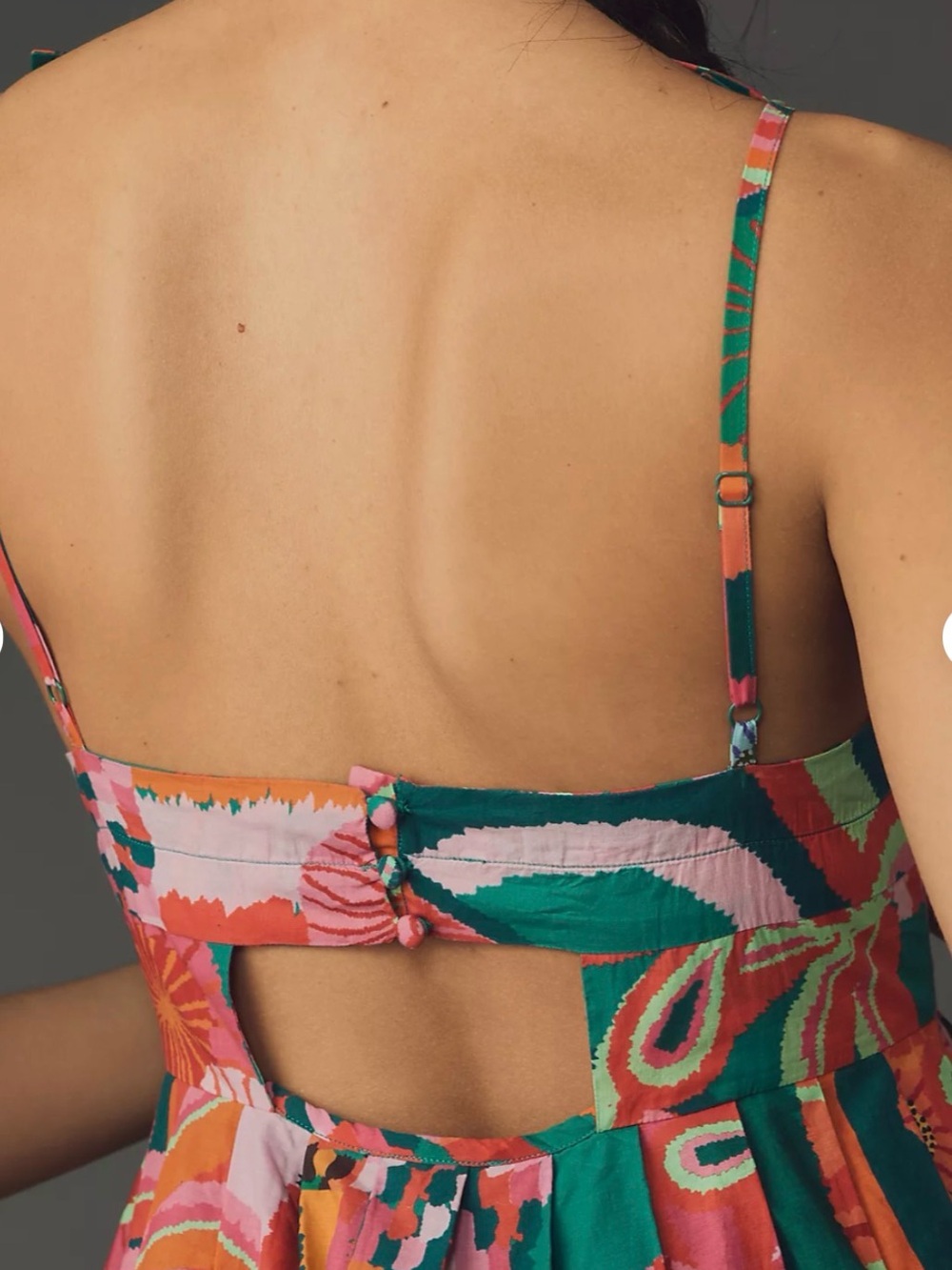 FARM Rio Multicolor Floral High-Low Skirt in Teal, Coral and Pink - Picture 5 of 7